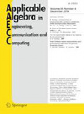 Applicable Algebra In Engineering Communication And Computing杂志