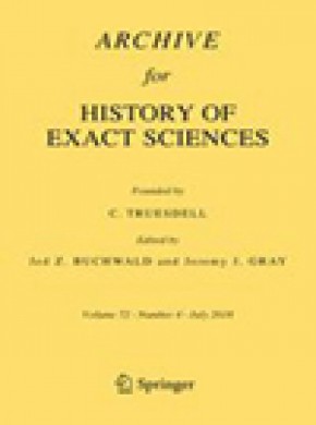 Archive For History Of Exact Sciences杂志