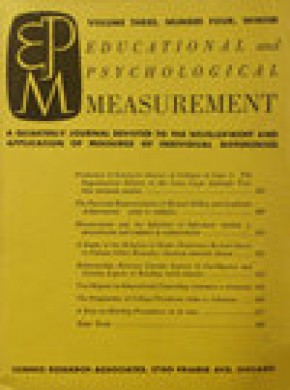 Educational And Psychological Measurement杂志