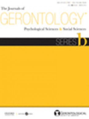 Journals Of Gerontology Series B-psychological Sciences And Social Sciences