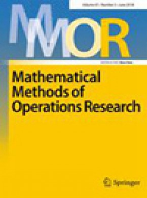 Mathematical Methods Of Operations Research杂志