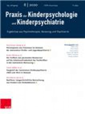 Praxis Der Kinderpsychologie Und Kinderpsychiatrie