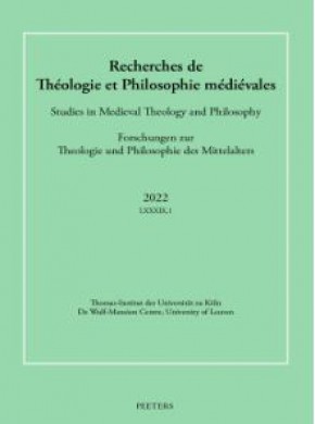 Recherches De Theologie Et Philosophie Medievales