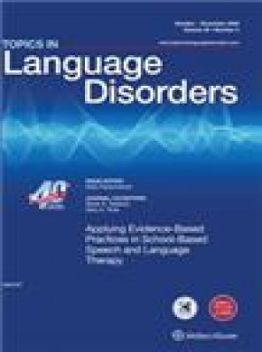 Topics In Language Disorders