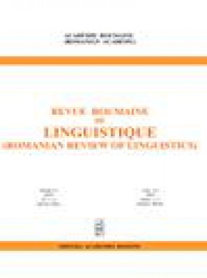 Revue Roumaine De Linguistique-romanian Review Of Linguistics杂志