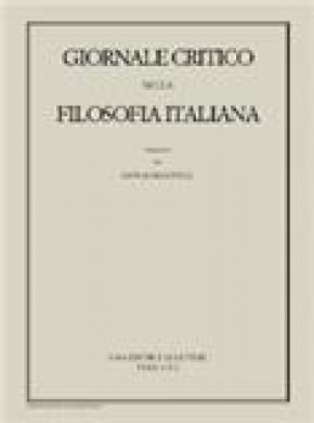 Giornale Critico Della Filosofia Italiana