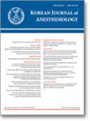 Korean Journal Of Anesthesiology