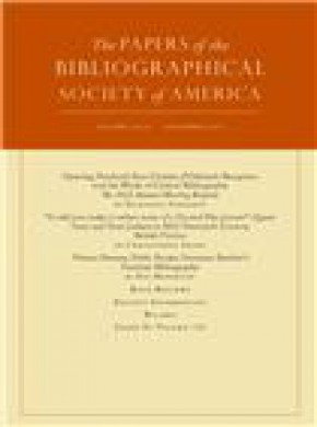 Papers Of The Bibliographical Society Of America杂志