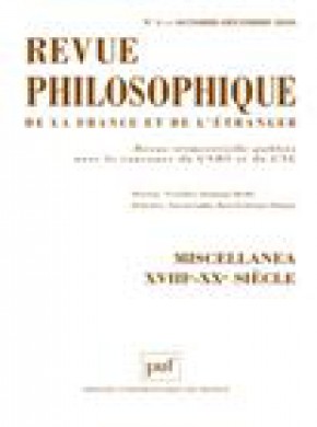 Revue Philosophique De La France Et De L Etranger杂志