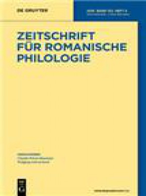 Zeitschrift Fur Romanische Philologie