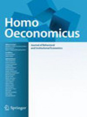 Homo Oeconomicus-journal Of Behavioral And Institutional Economics