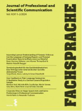 Fachsprache-journal Of Professional And Scientific Communication杂志