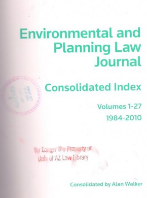 Environmental And Planning Law Journal杂志