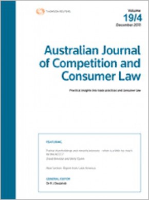 Australian Journal Of Competition And Consumer Law杂志