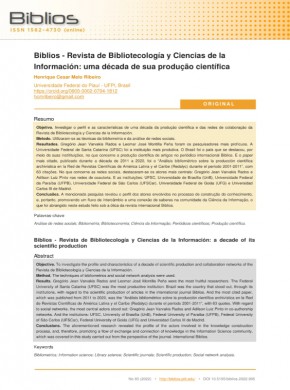 Bibliotecas-revista De La Escuela De Bibliotecologia Documentacion E Informacion杂志