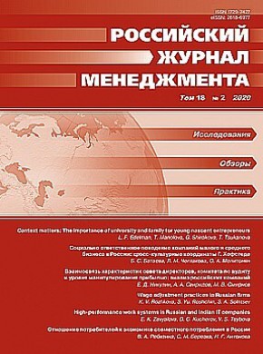 Rossiiskii Zhurnal Menedzhmenta-russian Management Journal杂志